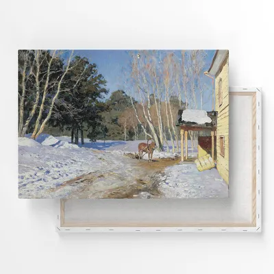Картина копия картины Левитана \"Март\" художник продажа картин Пейзаж  Реализм. Куплю картину на заказ Масло холст