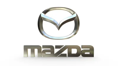 Mazda logo symbol brand car with name white Vector Image
