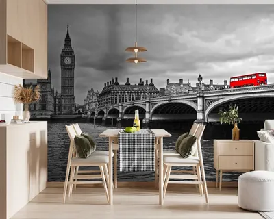 Фотообои город Лондон, черно-белые - купить по выгодной цене в  интернет-магазине OZON (1270805027)