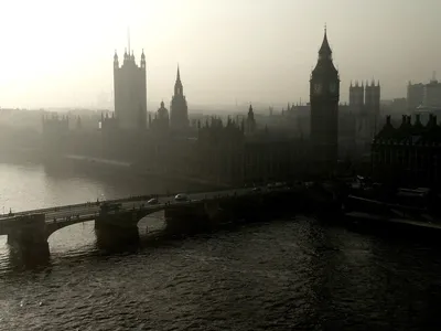 Лондон Чернобелый С Воздуха Город И Парламент — стоковые фотографии и  другие картинки Англия - Англия, Без людей, Биг-Бен - iStock