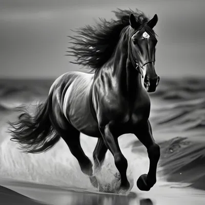 Алмазная мозаика на подрамнике 40*50 Алмазная живопись Картина стразами  Чёрно - белые лошади. - купить с доставкой по выгодным ценам в  интернет-магазине OZON (745798550)