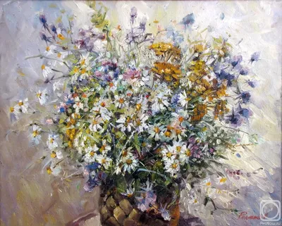 Фотообои Полевые цветы акварелью 30050 купить в Украине | Интернет-магазин  Walldeco.ua