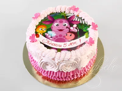 Фото-торт Лунтик для девочки 0602419 стоимостью 3 950 рублей - торты на  заказ ПРЕМИУМ-класса от КП «Алтуфьево»