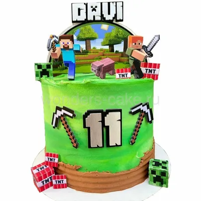 Майнкрафт | Торты на детский день рождения, Лего торт, Торт minecraft