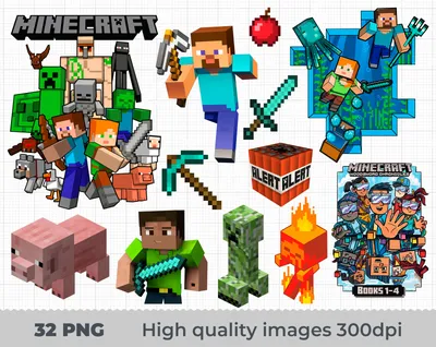 Minecraft PNG, Minecraft Clipart, Minecraft Bundle - RikunaStore