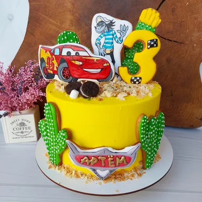 Торт Маквин | Детский день рождения торты, Тематически оформленные торты,  Тематические торты