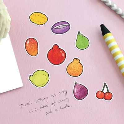 40 милых мультяшных наклеек с фруктами для детских картинок, маленькие  наклейки, ручные аккаунты, декоративный материал для сумки | AliExpress