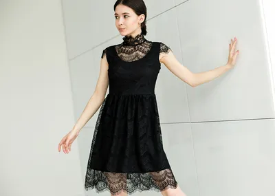 Лаконичное черное платье-мини (арт. 35888) ♡ интернет-магазин Gepur