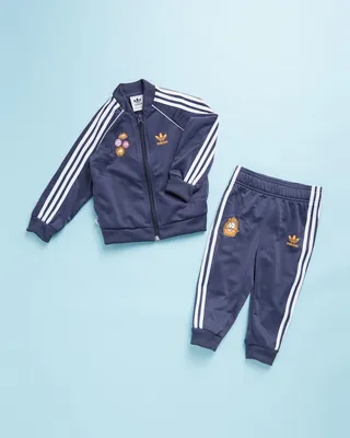 adidas Stripe Fleece Tracksuit Babies Blue/Grey, €26.00