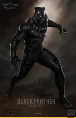 Чёрная пантера из Marvel в стиле…» — создано в Шедевруме