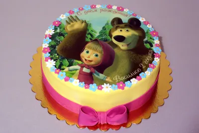 Вафельный лист Маша и Медведь © для торта 19см купить в интернет-магазине  Уголок кондитера