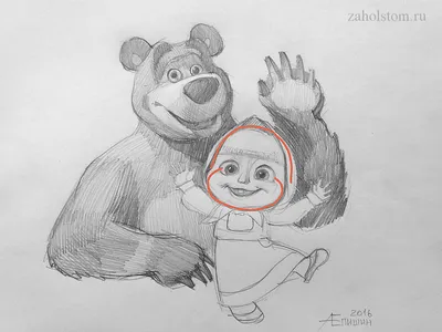 Маша и медведь рисунок карандашом - 57 фото