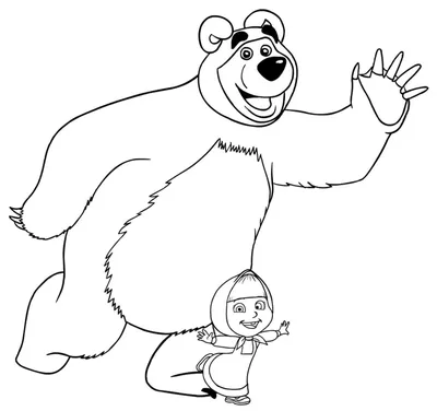 Как рисовать Машу и медведя из мультфильма? «Маша и Медведь» поэтапный  рисунок карандашом. — zaholstom.ru