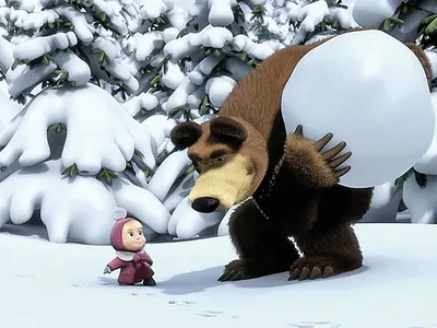 Маша и медведь зима картинки фотографии