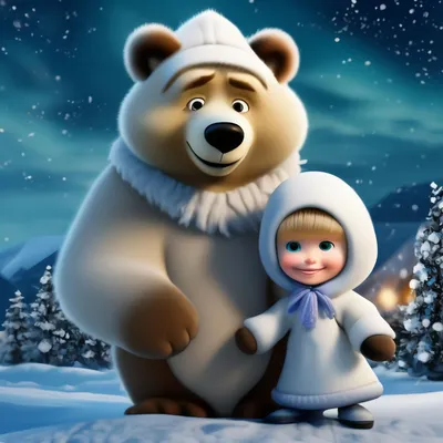 Маша Медведь Зима, медведь, зима, животные, медведь png | Klipartz