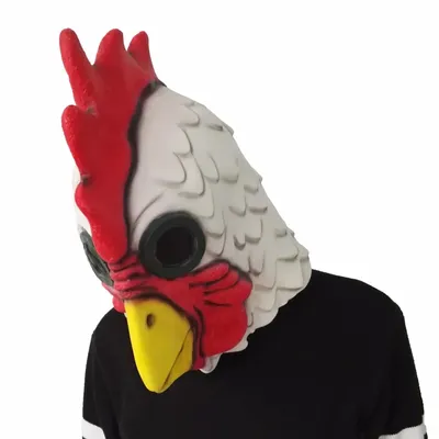 Маска петуха, новинка костюма на Хэллоуин, искусственная латексная маска с  головой животного, реквизит для косплея | AliExpress