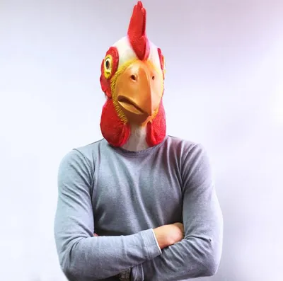 Маска петуха своими руками, низкополигональная маска петуха, бумажная маска  цыпленка, шаблон PDF 3D маска - LACRAFTA