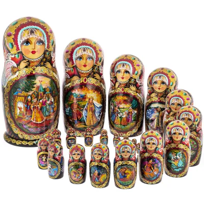 Moscow matreshka slavic souvenir Royalty Free Vector Image