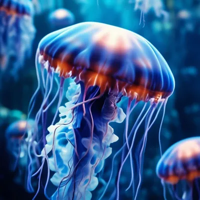 медузы в темноте, арт пространство света и медуз, Hd фотография фото, медуза  фон картинки и Фото для бесплатной загрузки