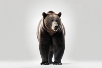 Большой Бурый Медведь Изолирован На Белом Фоне — стоковые фотографии и  другие картинки Медведь - Медведь, Изолированный предмет, Детёныш - iStock