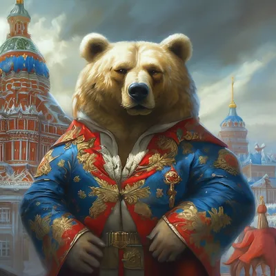 Бурый медведь как символ России !» — создано в Шедевруме