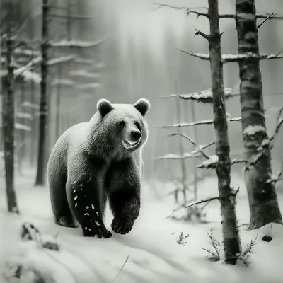 Бурый медведь в Blizzard снега зимой в лесу. Снег. Стоковое Фото -  изображение насчитывающей млекопитающие, хищники: 172352296