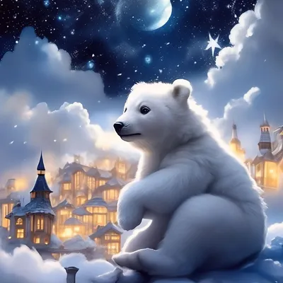 Белый медвежонок Умка, желает Всем …» — создано в Шедевруме