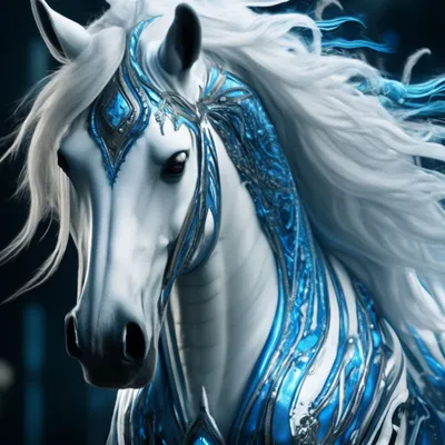 Мифическое существо, белая лошадь, …» — создано в Шедевруме