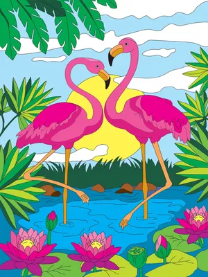 Красивый милый фламинго с огромными …» — создано в Шедевруме