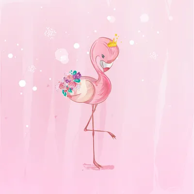 Раскраска со стразами 19*26см Красивые фламинго