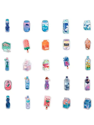 СтикСток Наклейки на телефон Милые бутылочки для детей и творчества