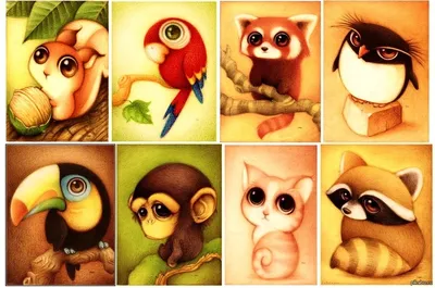 Кавайные рисунки животных для срисовки | Рисунки, Милые рисунки, Рисунки  панды