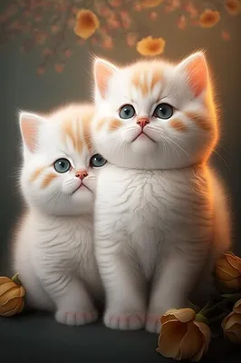 Карикатура на двух котов с одной надписью \"кошка\" | Премиум Фото