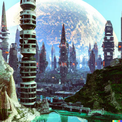 мир будущего\" город из 2061 года…» — создано в Шедевруме