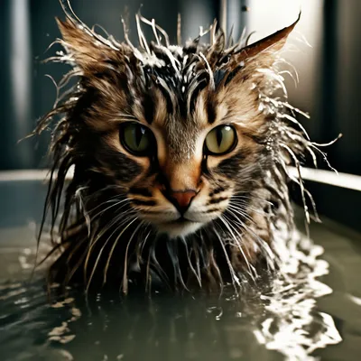 Мокрая кошка» — создано в Шедевруме