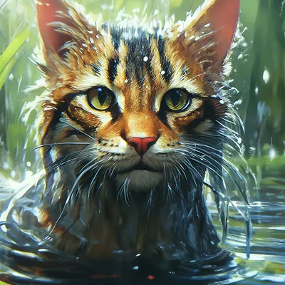 Мокрая кошка Мегареализм, высокая …» — создано в Шедевруме