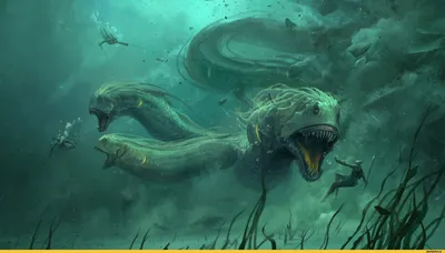 Морские монстры атакуют подводные фантазии. генеративный помощник  Иллюстрация штока - иллюстрации насчитывающей опасно, охота: 272110215