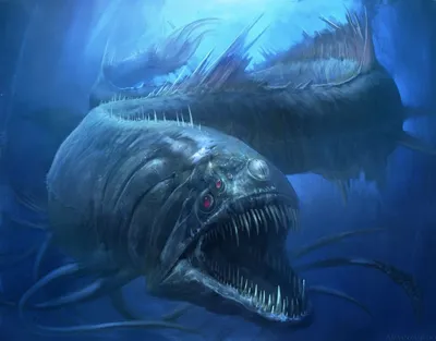 Морские монстры атакуют подводные фантазии Иллюстрация штока - иллюстрации  насчитывающей природа, океан: 267715356
