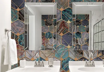 Заказать панно из мозаики в ванную, кухню, бассейн, хамам или на стену  гостиной в студии Wizdecor