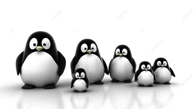 очаровательные 3d визуализированные черно белые игрушечные мультяшные  пингвины на белом фоне, пингвин, мультфильм пингвин, милый пингвин фон  картинки и Фото для бесплатной загрузки