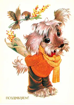 Советские открытки к 8 марта)) | Мультяшные собаки, Винтаж открытки,  Открытки