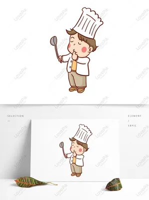 Мультяшный логотип шеф-повара: индивидуальный рисунок для любителей  кулинарии.......................