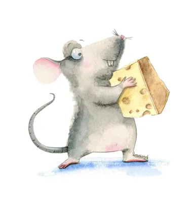 Иллюстрация Быстрая мышка сыр умыкнула в стиле детский, книжная