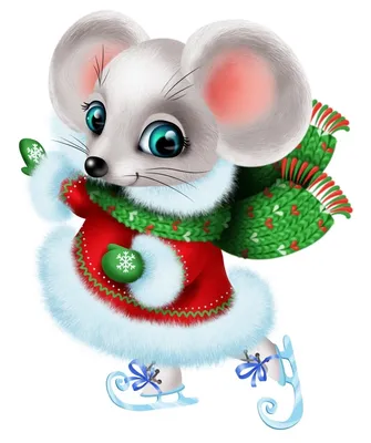 Новогодняя мышка на коньках — Все для детского сада