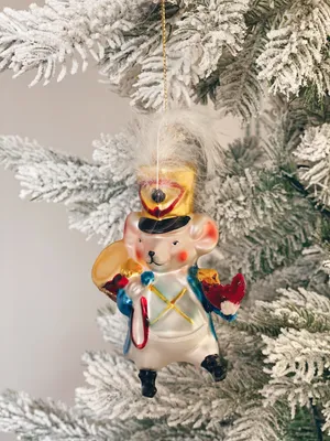 Новогоднее украшение, подарок. Фарфоровая елочная игрушка символ года Мышка  в платье, подарок на Рождество купить в Москве продажа