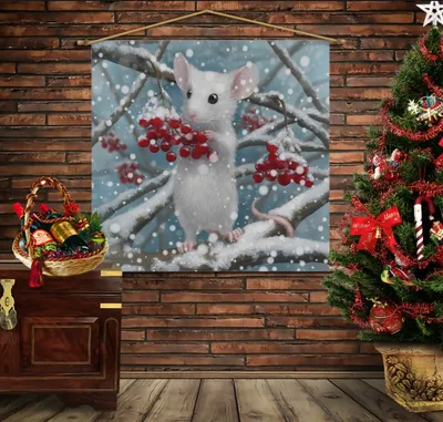 Новогодняя фигурка Xmas Mouse On Calendar Red 14,5 cm, Goodwill | Home  Concept