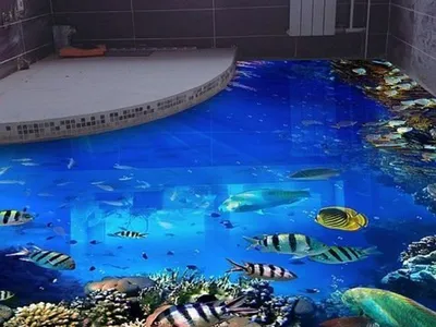 Как сделать пол с 3D эффектами подводной тематики - archidea.com.ua