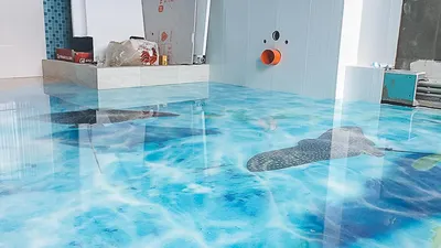 Наливной пол на кухне от компании «Грифон» | Декоративные 3D-полы в  Санкт-Петербурге