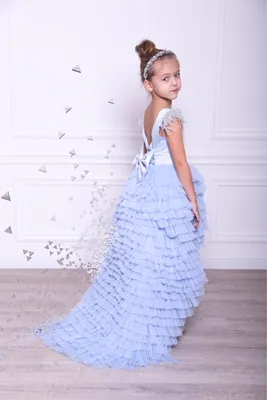 Детское длинное платье для девочек, элегантное роскошное вечернее платье  для дня рождения с блестками, детское платье принцессы | AliExpress