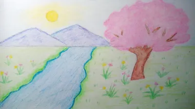 Как нарисовать весну легко/Для школьников/How to draw spring easily/For  school children - YouTube